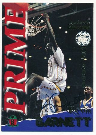 Kevin Garnett 1995 Signature Rookies Rc Rookie On Card Autograph Sp Auto Rare