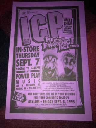 Insane Clown Posse Icp Rare Flyer From 1995 Riddle Box Era