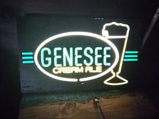 Rare Genesee Cream Ale Bar Lighted Beer Sign 1986