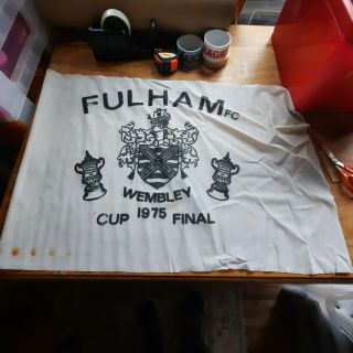 Fulham - Football Club - Vintage - Wembley 1975 Cup Final Flag - Rare