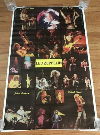 Rare Led Zeppelin Collage 1979 Poster 24 " X 39 " Vintage Uk