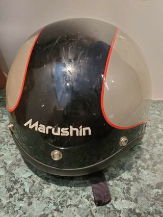 Rare Vintage Marushin Kogyo Japan Motorcycle Half Helmet Size L,  Date 04/86 H171