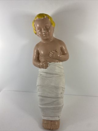 Vintage Baby Jesus In Swaddling Clothes Blow Mold Rare Htf (no Light Or Cord)