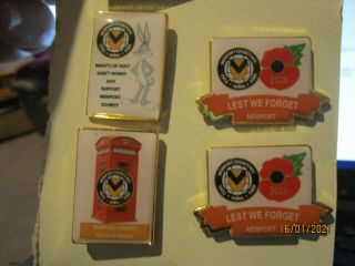 Newport County Limited Edition 2020 Rare Coloured 2poppy Badges Plus