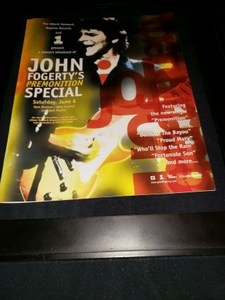 John Fogerty Premonition Rare Radio Promo Poster Ad Framed