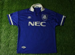 Everton England 1993/1995 Rare Football Shirt Jersey Home Umbro Size Xl