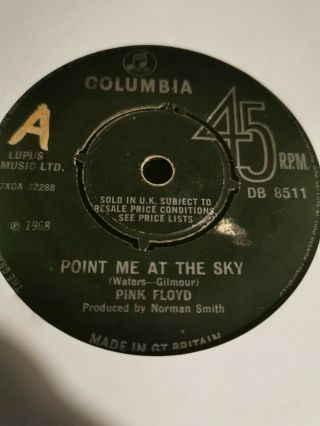 Pink Floyd Point Me At The Sky 7 Inch Vinyl Single Db 8511 Rare