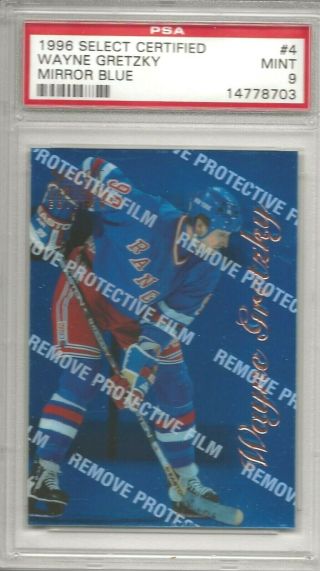 Ultra Rare Wayne Gretzky 1996 Select Certified " Blue " Card 4 Psa 9 " Error "
