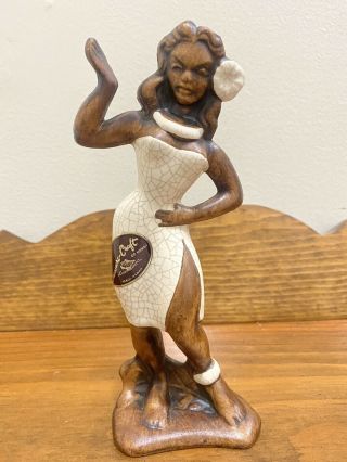 Vintage Hawaiian Hula Dancer Lady Woman Rare Ceramic Treasure Craft Of Hawaii