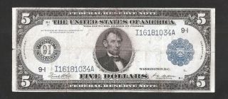 Rare Minneapolis Type A 1914 $5 Federal Reserve Note
