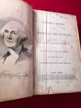 Rare 1845 1st Edition Sears Pictorial History Of American Revolution Leather