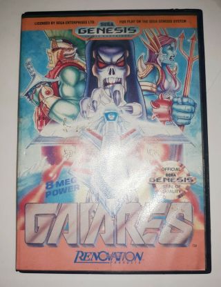 Gaiares (sega Genesis,  1990) Game Case And Cartridge Rare Shooter Game