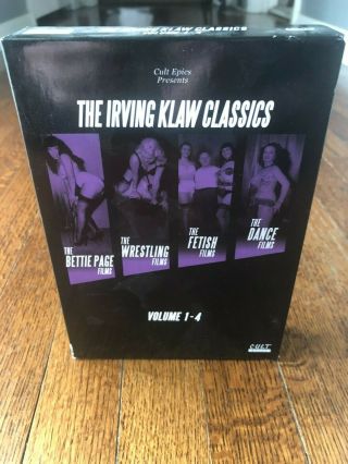 Irving Klaw Classics Box Set Vol 1 - 4 Dvd Rare Oop Bettie Page Cult Epics