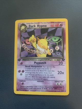 Pokemon Card Dark Hypno 1st Edition Rare Holo 9/82 Rocket Set