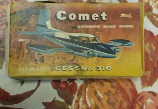 Comet Cessna 310 Scale Model Airplane Kit.  Very Rare Parts Only Box