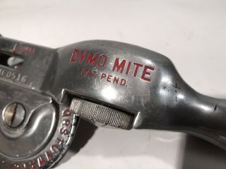 Vintage Dymo Mite Tapewriter Hand Embossing Model M - 2 Polished Aluminum Rare 2