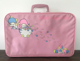 Rare Vintage Sanrio 1988 Little Twin Stars Cute Pink Flower Castle Kids Suitcase
