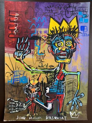 Jean Michel Basquiat Mixed Technique On Paper Signed Rare