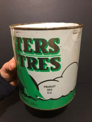 RARE OYSTERS HUITRES TIN CAN SIGN CANADA ADVERTISING 3