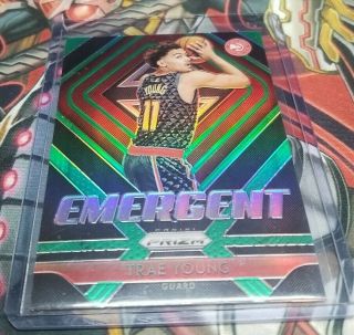 2018 2019 Prizm Trae Young Green Emergent Refractor Holo Rookie Rc Hawks Rare Sp
