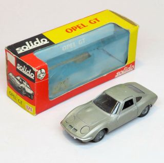 Solido France No.  171 - Opel Gt Silver - 1/43 Die Cast Old Rare Vintage