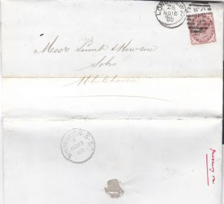 1860 Qv London Letter With A Rare 1½d Stamp Whitehaven St Sub Po