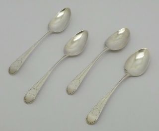 FINE RARE SET OF 4 18TH CENTURY GEORGE GRAY SOLID STERLING SILVER SPOONS HM 1791 2