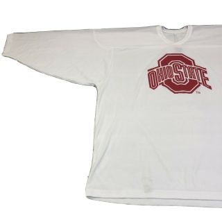 Vintage Ccm Ohio State University Buckeyes Osu Hockey Jersey White Rare Find Xxl