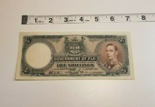 1941 Government Of Fiji 5 Shilling Note (rare) Condition: Uncirculated