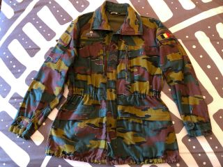 Belgian Army Jigsaw Camouflage Medium M/l Smock Parka Shirt Crye Rare Camo Sf