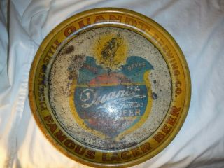 Rare Quandt Beer Tray,  13 " Pie,  Troy Ny,  Has Issues