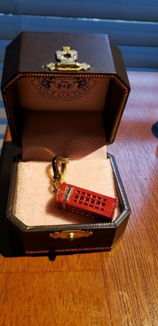 Rare & Juicy Couture London Phone Booth Bracelet Charm In Tagged Box