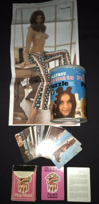 Rare Vintage Playboy Items: Play Maid Card Game & Playmate Jigsaw Puzzle