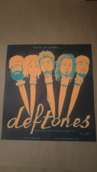 Rare Deftones Gig Poster Print By Jermaine Rogers Austin Tx 2006