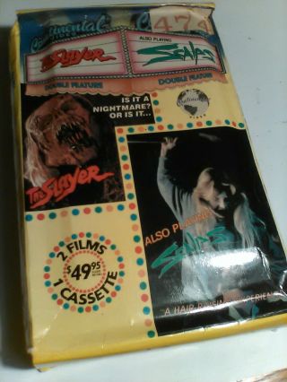 Rare Continetal Video Big Box Vhs The Slayer And Scalps Double Feature 1985