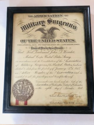 Rare Ww1 Medical Officers Promotion And Military Surgeons Certificate’s