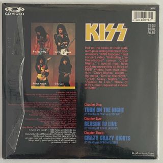 ROCK KISS - CRAZY NIGHTS CD VIDEO VERY RARE NTSC LIMITED EDITION Laser Disc NM 2