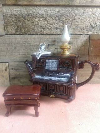 Vintage Made In England Swineside Teapottery Piano Teapot Rare