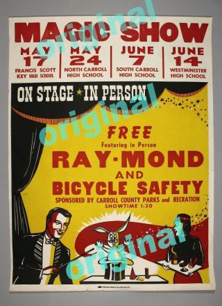 Magic Show Ray - Mond Vintage Rare Bike Safety Poster