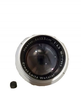 Rare Vintage Leica Leitz Hektor 13.  5cm 135mm 1:4.  5 Tele Lens 39mm With L39 - Nex