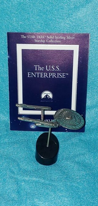 Rare 1993 Franklin Sterling Silver Star Trek Uss Enterprise Ncc - 1701 (tos)