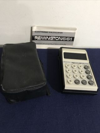 Rare Vintage Sperry Remington Model 661 Calculator Case/instructions