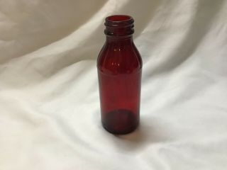 Rare Anchor Hocking Royal Ruby Juice Bottle 4 3/4” No Chips Or Cracks