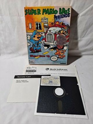 Mario Bros.  & Friends When I Grow Up - 1991 Pc Dos - Game & Inserts Rare