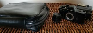 Pentax Auto 110 W/ 18mm F 2.  8 Rare Pan - Focus Lens,  Bag & Flash Camera