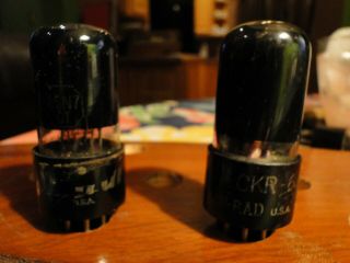 Ken - Rad 6sn7gt Black Glass Audio Power Tubes - Same Build - Rare Vintage Audio