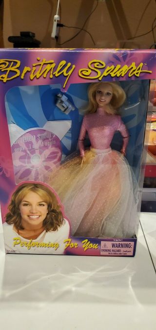 Rare Britney Spears Doll Performing For You Pink Dress With Cd Oops I Did It.