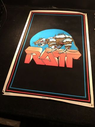 Vintage Ratt Black Light Poster Rare