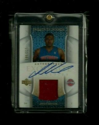 Jason Maxiell 2005 - 06 Exquisite Rookie Patch Auto /225 Rare Pistons On - Card