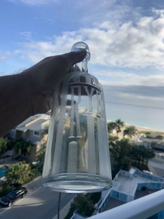 Rare Wheel Cut Rye Bottle Glass Decanter Art Deco Liquor